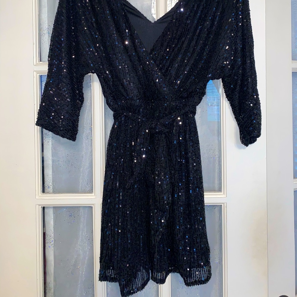 Black sequence dress